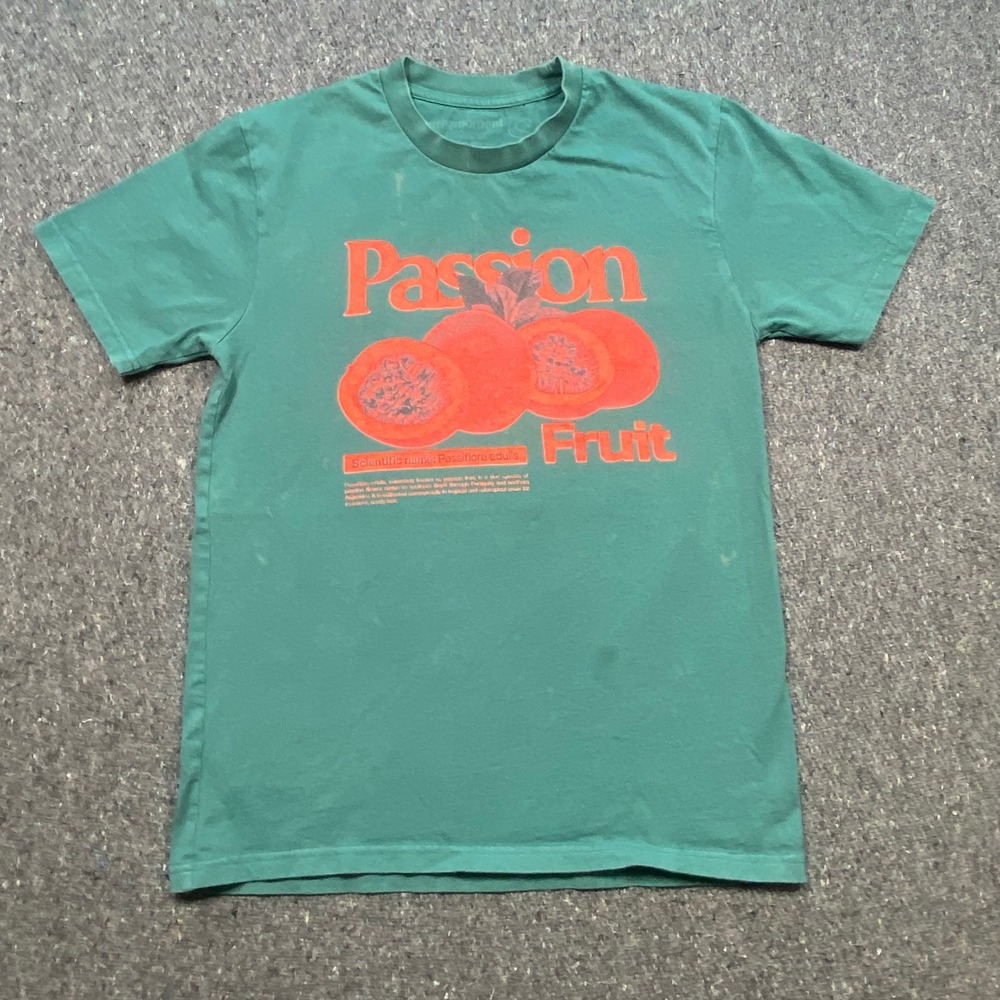 Atthemoment Passion Fruit Shirt Sz S Men Teal Green Streetwear Botanical Graphic